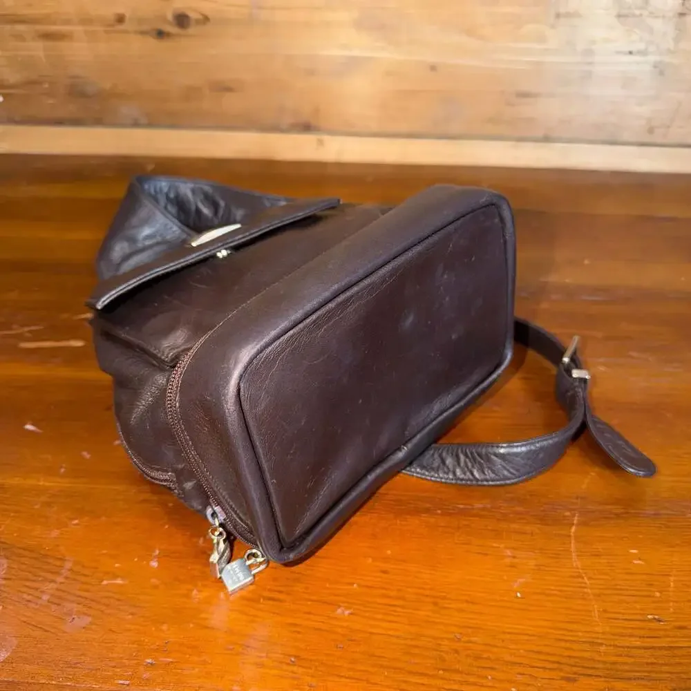 Perlina Dark Brown Soft Leather Sling Bag Backpack